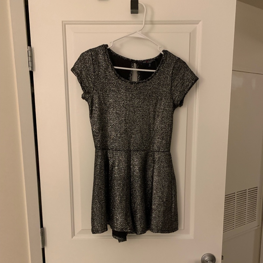 Sparkly Grey Short Romper